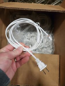 Lamp Cord Replacement 18 Awg SPT-1 Wire  White 5ft - 70" 10A 125VAC Power Line 