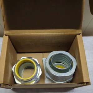 2 Crouse-Hinds LTB150 1-1/2" Straight Liquidtight Connector w Throat Bushing - Picture 1 of 3