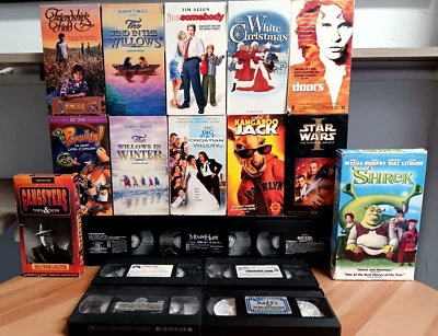 VHS Movie Lot 19 Movies Cardboard Case Cover,Star Wars ,Shrek,The Willows Winter - Image 1 of 3