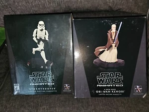 Sanfte riesige Star Wars animierte Maquette Menge 2 Obi Wan Kenobi & Stormtrooper - Bild 1 von 11