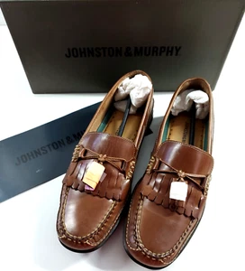 Johnston & Murphy Flex Men's Fowler Tassel Sheepskin Wyndcott Tan Loafers 10 NEW - Imagen 1 de 8