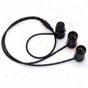XLR 5 pin female to double 3 pin male Low-Profile Stereo XLR "Y" cable - Picture 1 of 3