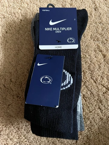 NIKE Multiplier Penn State Lions Crew Socks Home Away XLarge Mens 12-15 Cover