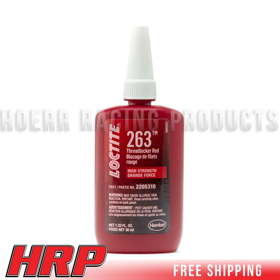 Loctite 2205310 Threadlocker Surface Insensitive 263 Red 36 Ml Bottle