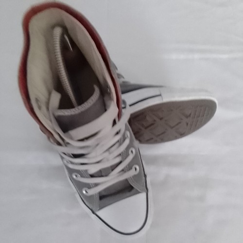 Sneakers alte CONVERSE ALL STAR donna grigie stringate taglia UK 4
