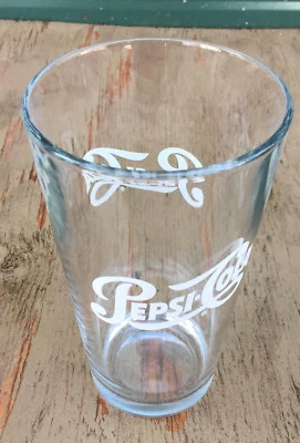 Vaso de vidrio transparente Pepsi Cola vaso de refresco libbey grande blanco pesado Foto 1 de 3