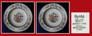 Antica Spode Copeland Rosa Cinese 2 Zuppiere 22,8 cm + 1 Decorazione Torta C 1815 - Foto 1 di 2