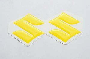 SUZUKI GSXR GSX-R Emblem 3D Sticker Set of 2pc, Yellow color - Picture 1 of 1