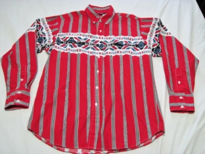 Camisa ajustada de colección Panhandle para hombre grande 16,5 roja manga larga vaquero occidental azteca Foto 1 de 4