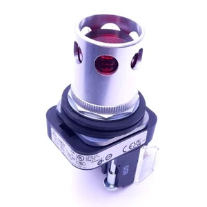Allen Bradley 800T-QAH2R Red Pushbutton Switch w/ Guard, ø30mm, 1NO 1NC, 130V - Picture 1 of 7