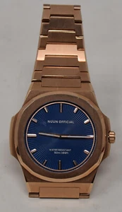 NUUN Official Mens Watch Montre Slim 38mm Rose Gold-Tone Stainless Steel - Picture 1 of 4