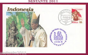W242 VATICANO FDC ROMA VISITA PAPA GIOVANNI PAOLO II INDONESIA 1989 - Imagen 1 de 1