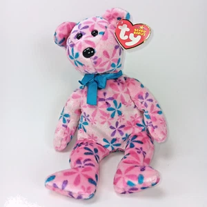Ty Beanie Babies FUNKY Oso Flores Rosa Caliente - 2006 - Imagen 1 de 5