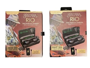 Lot Of 2: Carlos Santana RIO Wireless Earbuds w/charging case Black New🔥 - Picture 1 of 3