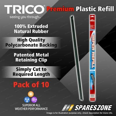 Trico Plastic Wiper Blade Refills for MG MGA MGB MGC Midget 1956-1980 Pack of 10 - image 1 of 2
