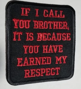 IF I CALL YOU BROTHER Biker Motorcycle Club RC MC red PATCH approx 3x3.5" - Picture 1 of 2