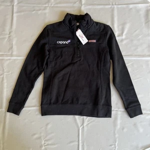 Vineyard Vines Expand AP Jet Black Shep Shirt Jacket 1/4 Zip Size XS Logo NWT - Picture 1 of 8