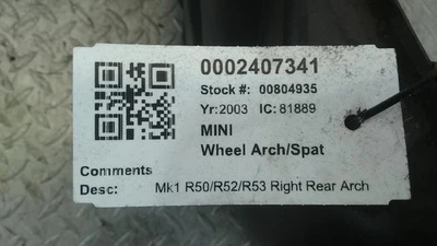  MINI WING LINER SPLASH GUARD Mk1 (R50/R52/R53) Rear Right         (*) MINI (BMW - Image 1 of 4