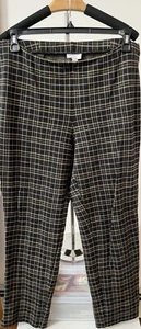 J Jill Plaid Ponte Stretch Slim Leg Pant Size L - Picture 1 of 3