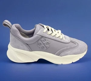 TORY BURCH SNEAKER GOOD LUCK TRAINER NAPPA LEATHER SPRING LAVENDER SZ 10 $278 - Picture 1 of 12