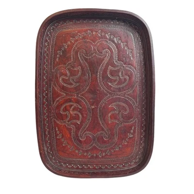 Bandeja Madera Tallada Vintage Brasil Artesanal Hecho a Mano Decoración/Servir 15" x 11" Foto 1 de 4