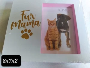 Nuevo marco de fotos de mascotas con letras de oro rosa y blanco "piel de mamá" y impresiones de patas... - Imagen 1 de 9
