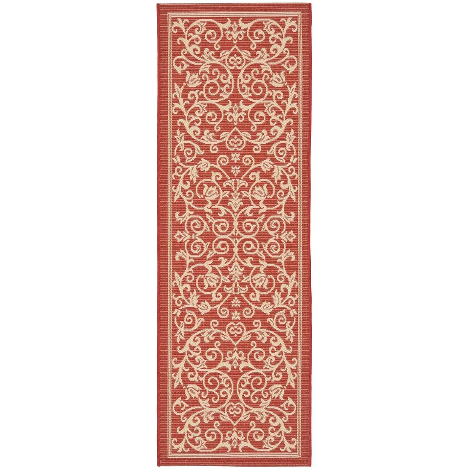 Courtyard Black/Sand Large Rectangle Rug Red/Natural Runner 2'-3" X 6'-7" - Image 1 of 1