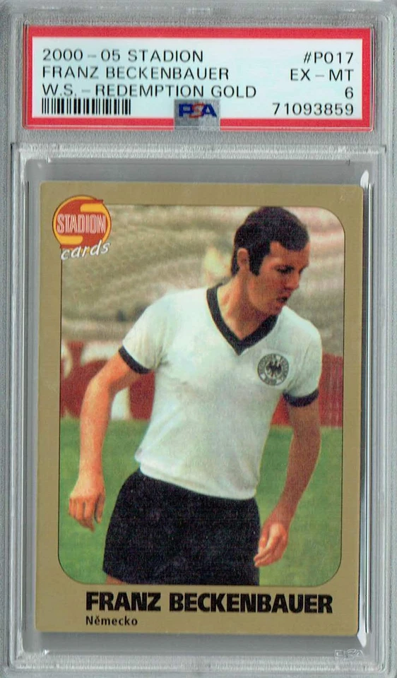 PSA 6 Franz Beckenbauer 2000-05 Stadion #PO17 Rare Card W.S-Redemption Gold - Bild 1 von 1