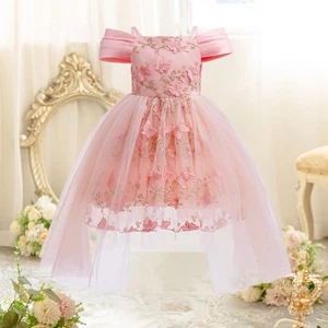 Wedding Prom Tutu Dress Kids Girls Princess Flower Pageant Chirstmas Bridesmaid - Picture 1 of 9