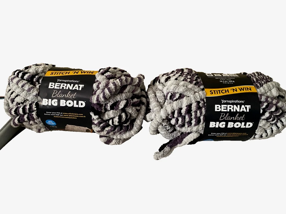 2 New BERNAT BLANKET BIG BOLD Gravel 10.5oz 29yds ColorNatureCollection - Image 1 of 1