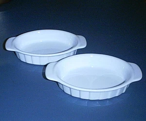 (2) Xcell Porcelain Mini Baking Casserole/Oval AuGratin Side Dishes/Ramekins NEW - Picture 1 of 4