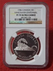 1986 CANADA SILVER S$1 VANCOUVER CENTENNIAL  NGC PF 70       #MF-5202 - Picture 1 of 2