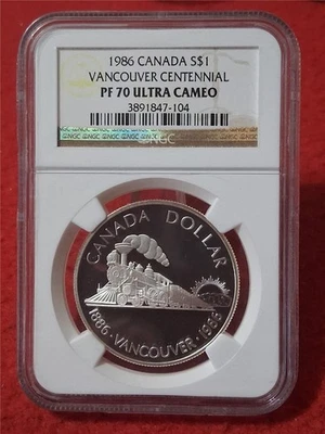 1986 CANADA SILVER S$1 VANCOUVER CENTENNIAL  NGC PF 70       #MF-5202 - Image 1 of 2