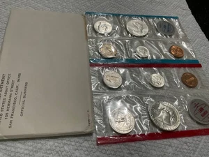 1963-P&D U.S. Mint 10 Coin Set With Envelope - Picture 1 of 2
