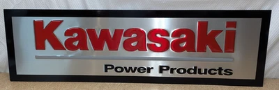NUEVO Letrero de metal en relieve para concesionario de productos eléctricos Kawasaki Engines 34" x 10" Foto 1 de 3