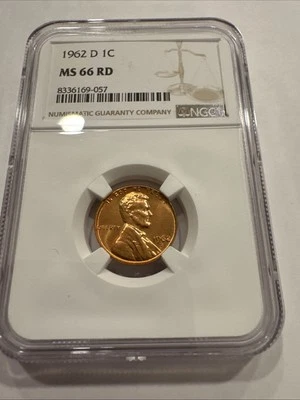 1962 D Lincoln Cent MS66 RD NGC #84 SEE DESCRIPTION - Image 1 of 4