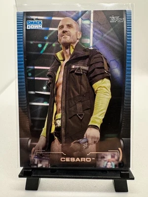 2021 Topps WWE Undisputed Cesaro Blue Parallel /25 #33 SmackDown Swiss Superman - Image 1 of 2