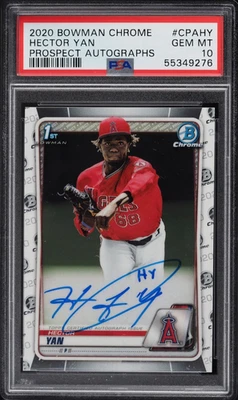 HECTOR YAN 2020 Bowman Chrome Prospect Autographs PSA 10 Gem Mint - Image 1 of 2