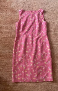 Talbots Women’s Linen Blend Dress Pink Pineapple Sleeveless Lining Women’s 10 - Picture 1 of 7