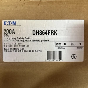 EATON / CUTLER HAMMER DH364FRK 200A 600VAC/3R 3poleHEAVY DUTY SAFETY SWITCH, NEW - Picture 1 of 4