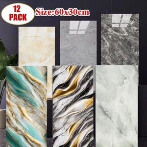 12Pcs Bathroom Kitchen Wall Panels PVC Cladding Shower Waterproof Tile Sticker - Picture 1 of 32