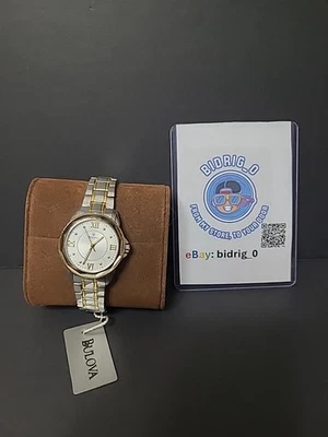 Bulova 98L166 Women's Round Analog Two-Tone Stainless Steel Silver Dial Watch - Image 1 of 4