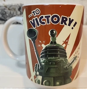 Doctor Who TO VICTORY! Dalek Mug/Cup Art Deco Print BBC 2009 Sci Fi 1963 Origin - Picture 1 of 9