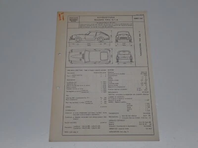 TRIUMPH TIPO G.T. 6 SCHEDA DI OMOLOGAZIONE DGM 1967 (129) - Immagine 1 di 3
