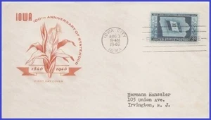 USA4 # 942 ADDR HOUSE OF FARNAM FDC   Iowa Centennial - Picture 1 of 1