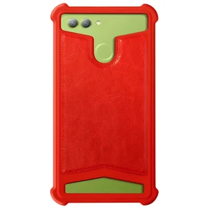 Universal faux-leather shock absorbing case for 4.3" - 4.7" Smartphones – Red - Picture 1 of 6