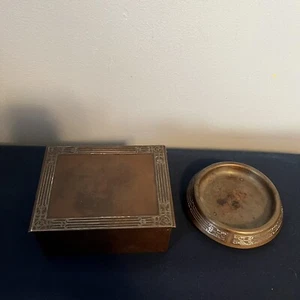 1912 Heintz Arts & Crafts Sterling Bronze Cigarette Humidor Box w/ Ashtray NR - Picture 1 of 21