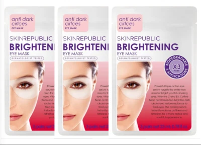Skin Republic Brightening Eye Mask Trio Pack - 9 Masks Total for Youthful Eyes - Image 1 of 4