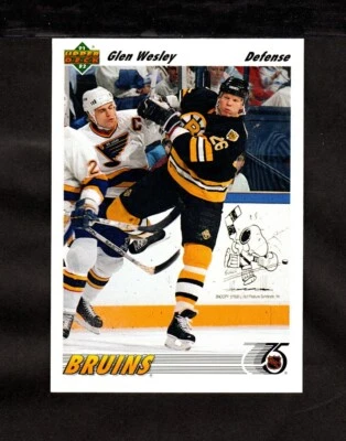 Hockey Card - Glen Wesley -Bruins - Upper Deck - 1991 - #370 - Image 1 of 2