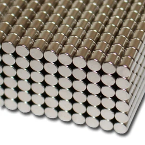 50 NEODYM RUND MINI MAGNETE D3x3 mm SCHEIBE NdFeB N52 VERNICKELT POWER 540 G - Bild 1 von 2